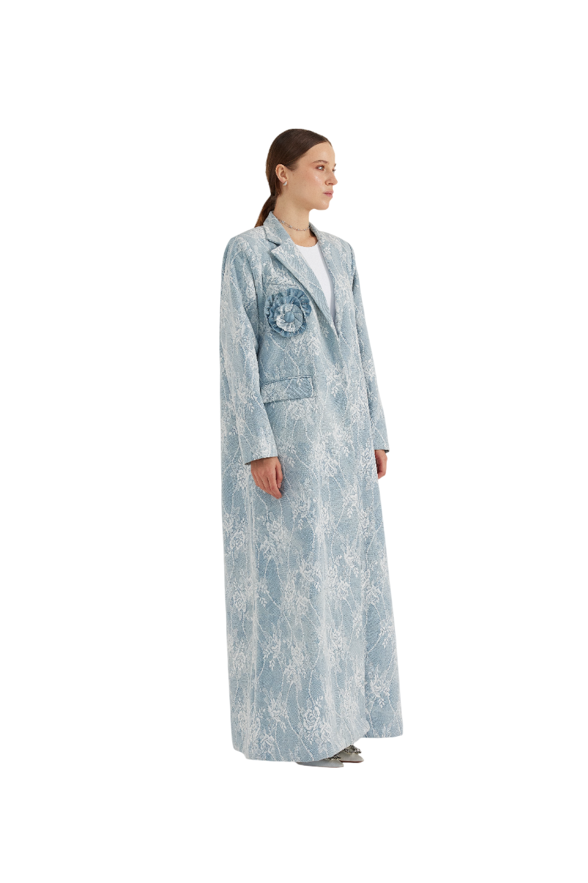 Denim Lace Abaya