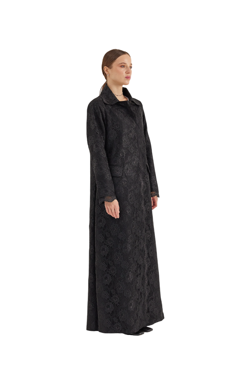 Black Lace Abaya