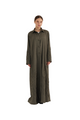 Floral Appliqué Linen Abaya