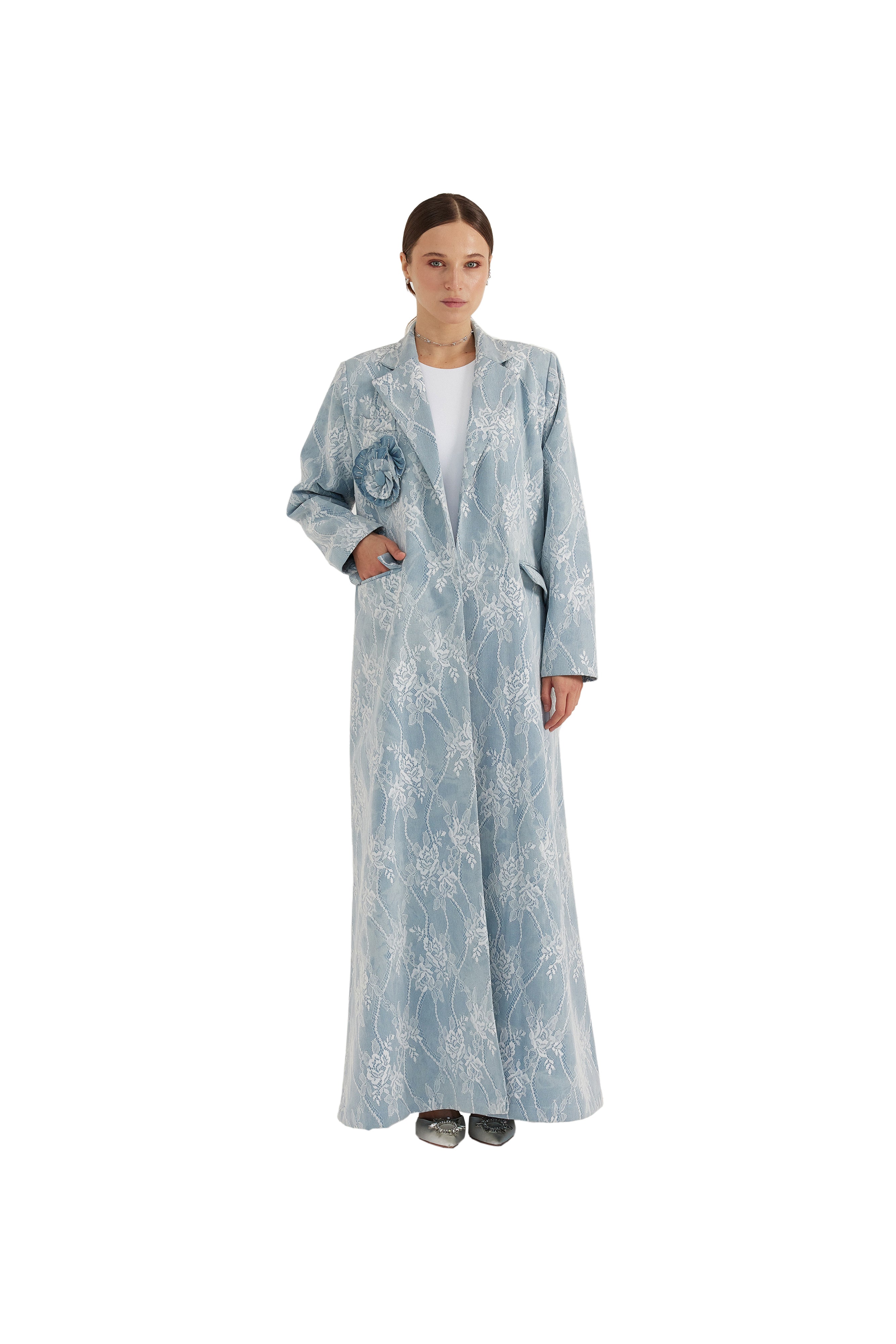 Denim Lace Abaya