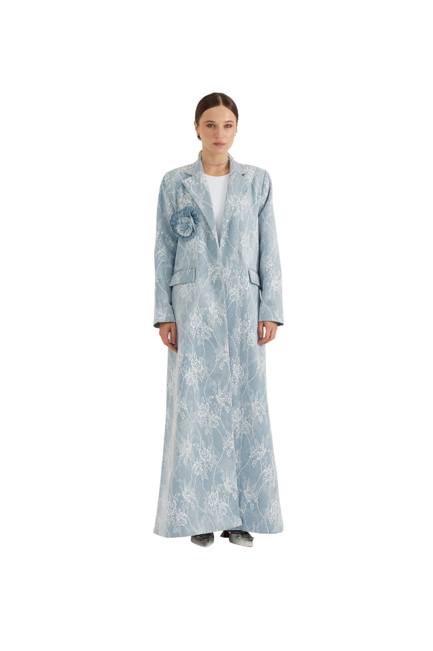 Denim Lace Abaya