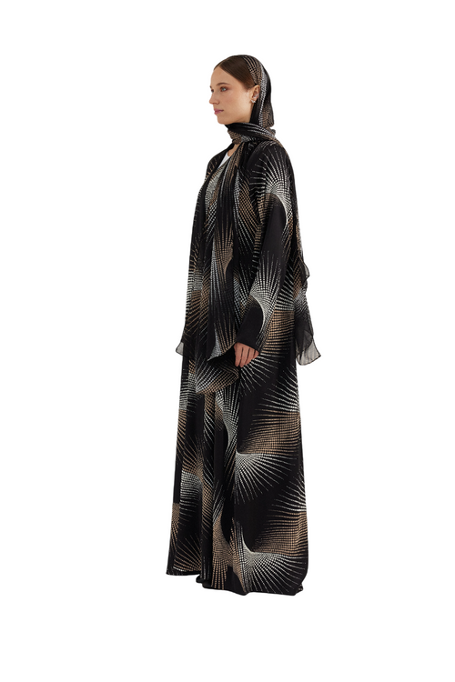 Printed Chiffon Abaya