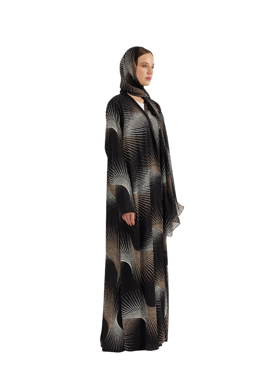 Printed Chiffon Abaya
